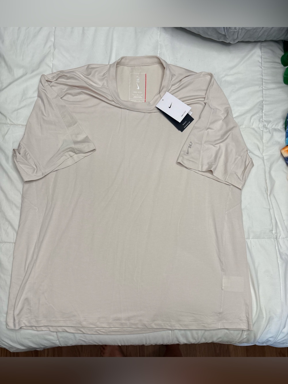 Nike Men's Short Sleeve 24.7 ImpossiblySoft Light dri-fit Tee in Light Beige